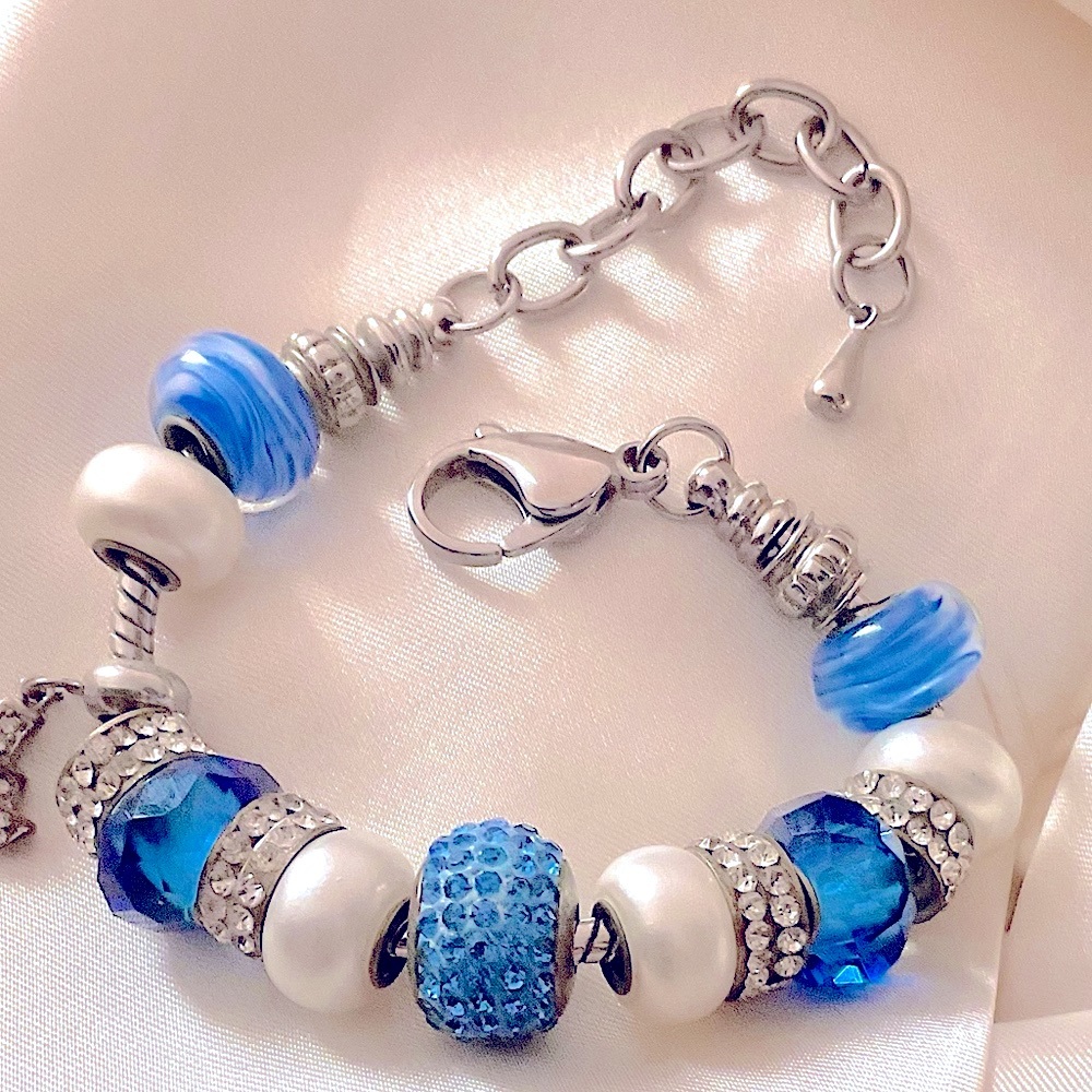 Bella Perlina Charm Nautical Bracelet Blue